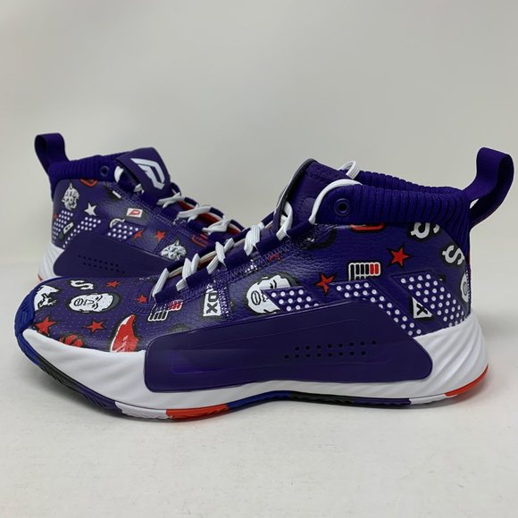 Adidas DAME 5 Basketball Shoes Purple LE Print $ main image 5